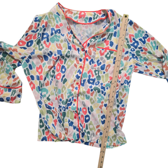 Summersalt The Cloud 9 Silk Matching Pajama Set in Rainbow Zebra size L - Picture 9 of 11